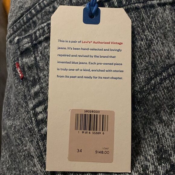 NWT-Levi’s Authorized Vintage-faded Black-button fly cutoff-denim shorts-Size 34 - Picture 4 of 16